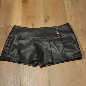 Celebrity Pink Black Faux Leather Skorts